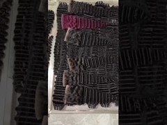 Παρθένο ανθρώπινο μαλλί βαθύ κύμα φυσικό μαύρο και 99J χρώμα δέσμες μαλλιών με κλείσιμο