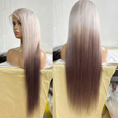 Ευρωπαία περούκα Νέα Μακρο Purple Gradient Ελαφρύ Γκρίζο Μπροστά Περικιά περούκα