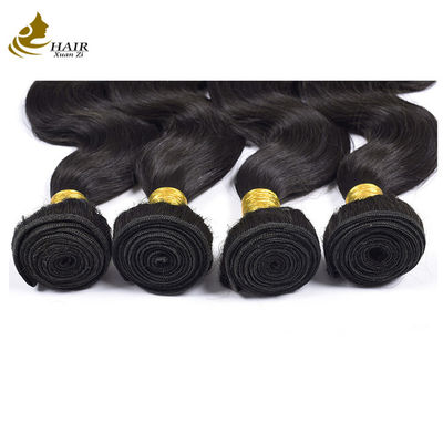 Ινδική επιλογή Βραζιλίας Remy Human Hair Bundles σε φυσικό μαύρο