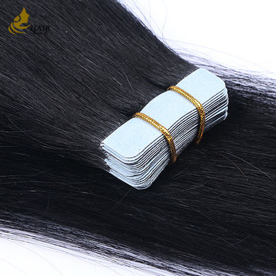 12Α Εθνική Ακατέργαστη Υπερ διπλή έλξη Virgin Remy 100 Human Hair Tape In Hair Extension
