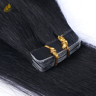 12Α Εθνική Ακατέργαστη Υπερ διπλή έλξη Virgin Remy 100 Human Hair Tape In Hair Extension