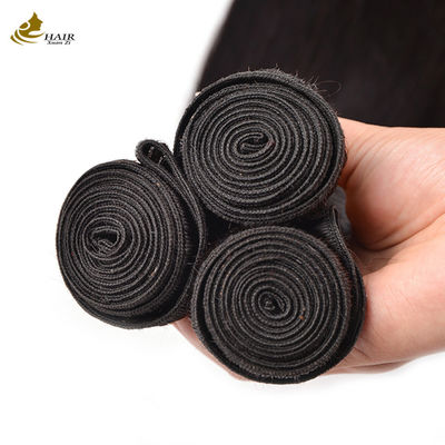 Ακατέργαστες 100 παρθένες τρίχες ανθρώπινες δέσμες φυσικό χρώμα ευθεία τρίχα υφάσματα με κλείσιμο