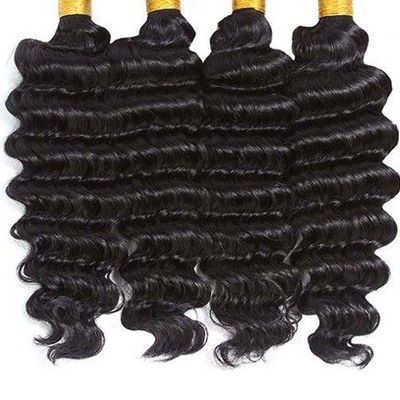 12Α βαθμός Deep Wave Virgin Human Hair Bundles 95-100g με κλείσιμο προσαρμοσμένο