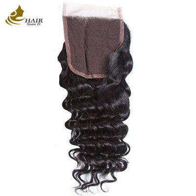12Α βαθμός Deep Wave Virgin Human Hair Bundles 95-100g με κλείσιμο προσαρμοσμένο