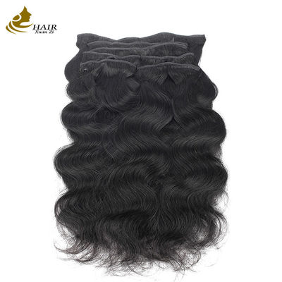 Χρωματιστά χωρίς ραφή clip In Hair Extensions Σώμα κύμα 18 ίντσες