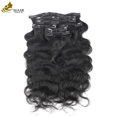 Χρωματιστά χωρίς ραφή clip In Hair Extensions Σώμα κύμα 18 ίντσες