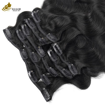 Χρωματιστά χωρίς ραφή clip In Hair Extensions Σώμα κύμα 18 ίντσες