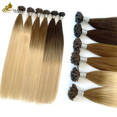 Πλακα Κερατίνη T U Τύπος Remy Hair Extensions Ξανθιά προσαρμοσμένη