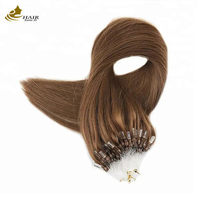100% Virgin Human Nano Micro Ring Hair Extension Καφέ χρώμα