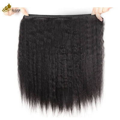 Kinky Straight Brazilian Human Hair Bundle με κλείσιμο 8A/9A/10A