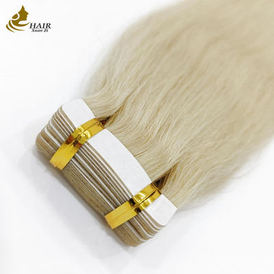 Βραζιλιανή Remy PU Weft Keratin Platinum Tape σε επεκτάσεις ανθρώπινων μαλλιών