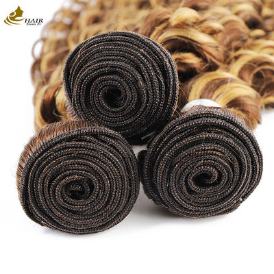 Πιάνιο 4/27 Ombre Ανθρώπινες επεκτάσεις μαλλιών Βαθύ κύμα Δουλειές μαλλιών