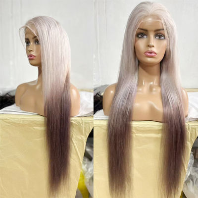 Νέα περούκα Γυναικεία Ευρωπαία και Αμερικανική μόδα Χρώμα με κλίση σε μακρά ευθεία μαλλιά Σημαντικά καφέ χρυσό χημικές ίνες Καπέλα Γυναικεία