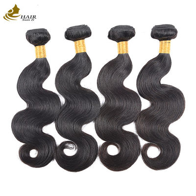 Ινδική επιλογή Βραζιλίας Remy Human Hair Bundles σε φυσικό μαύρο