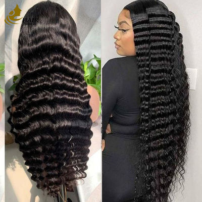 13*4 Δαντέλα Βαθιά Κουρλωτή Κύκλωμα Ανθρώπινα Μαλλιά Περικίδες Φυσικές Μαύρες Παρθένες Μαλλιά Περικιά