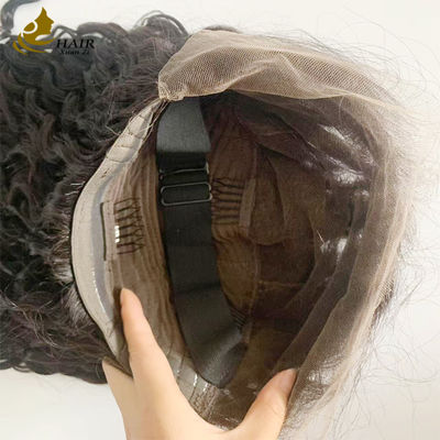 Πυκνότητα 250% 20 ιντσών Φυσικό Μαύρο Κυματιστό Νερό HD 13*6 Αφράτη Πλήρης Δαντελένια Περουκα με Φυσική Πλήρη Γραμμή Μαλλιών