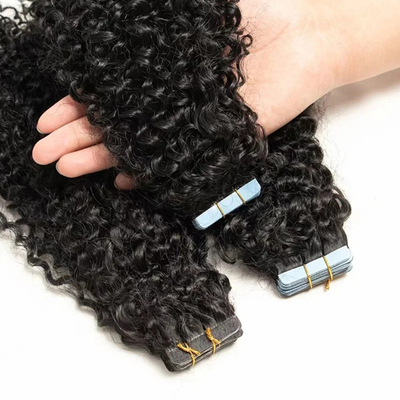 20 ίντσες Φυσικό Μαύρο Κυματιστό Tape In Extensions Ανθρώπινης Τρίχας