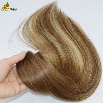 Δημοφιλές δέρμα Weft Straight 100% Remy Human Hair Tape Extensions Cuticle Aligned Virgin Hair