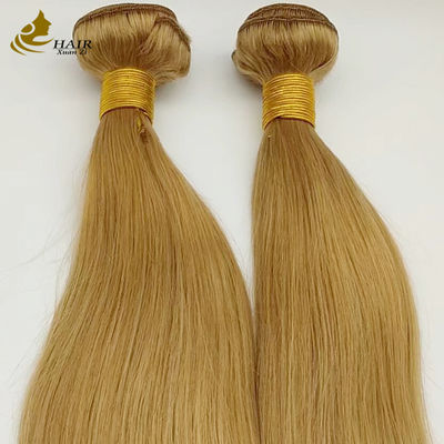 30inch 27# Brown Color Straight Virgin Human Hair Bundles Brazilian Cuticle Aligned Hair Bundles