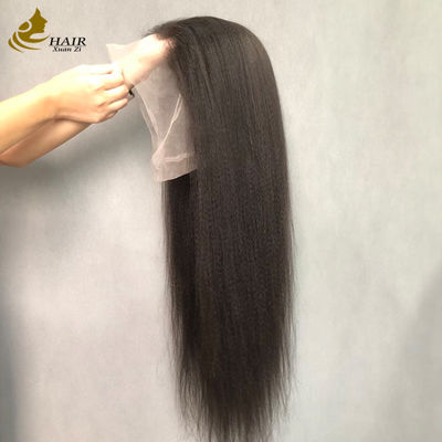 360 Ολόκληρο Yaki Προ-τρεσάρισμα Exotic Kinky Straight Lace Front Περουκίνα από Ανθρώπινη Τρίχα